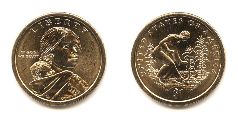 Доллар США 2009 года «Посадка культур» из серии «Коренные американцы»