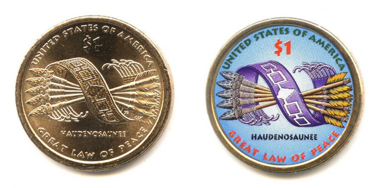 Доллар США 2010 «Пояс Гайавата» из серии «Коренные американцы»